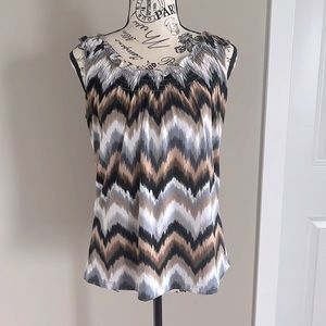 Zigzag striped Sleeveless blouse